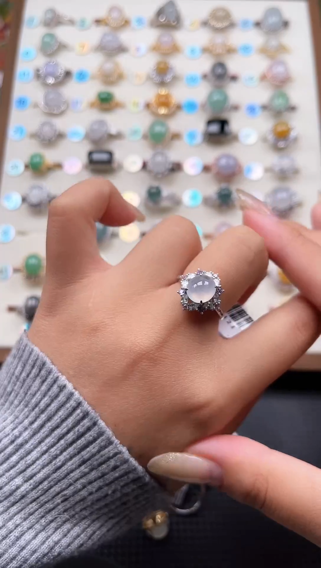 【闪购商品】翡翠戒指银S925镶嵌天然A货翡翠戒指