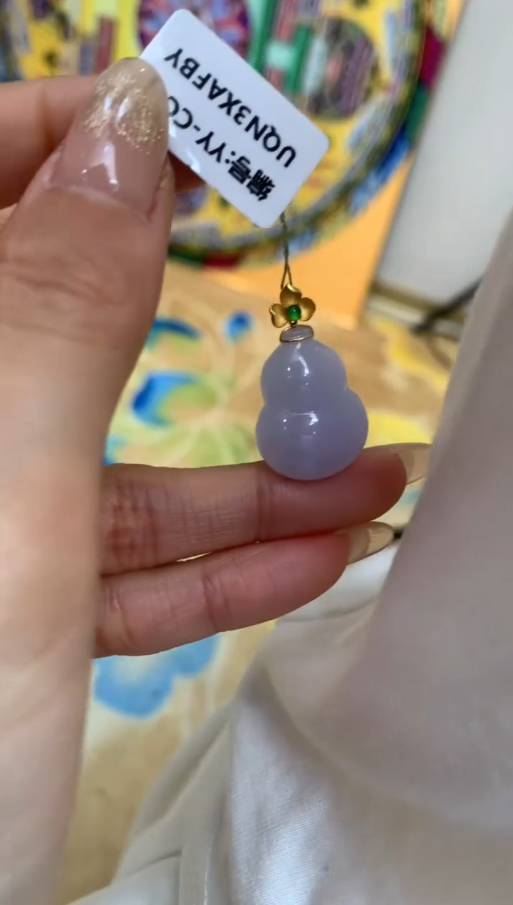 【闪购商品】翡翠颈饰18K金镶嵌葫芦