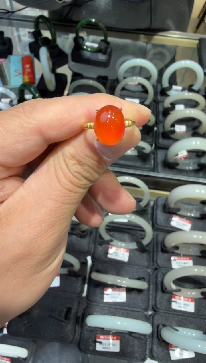 银S925镶嵌南红玛瑙戒指多样性发一 