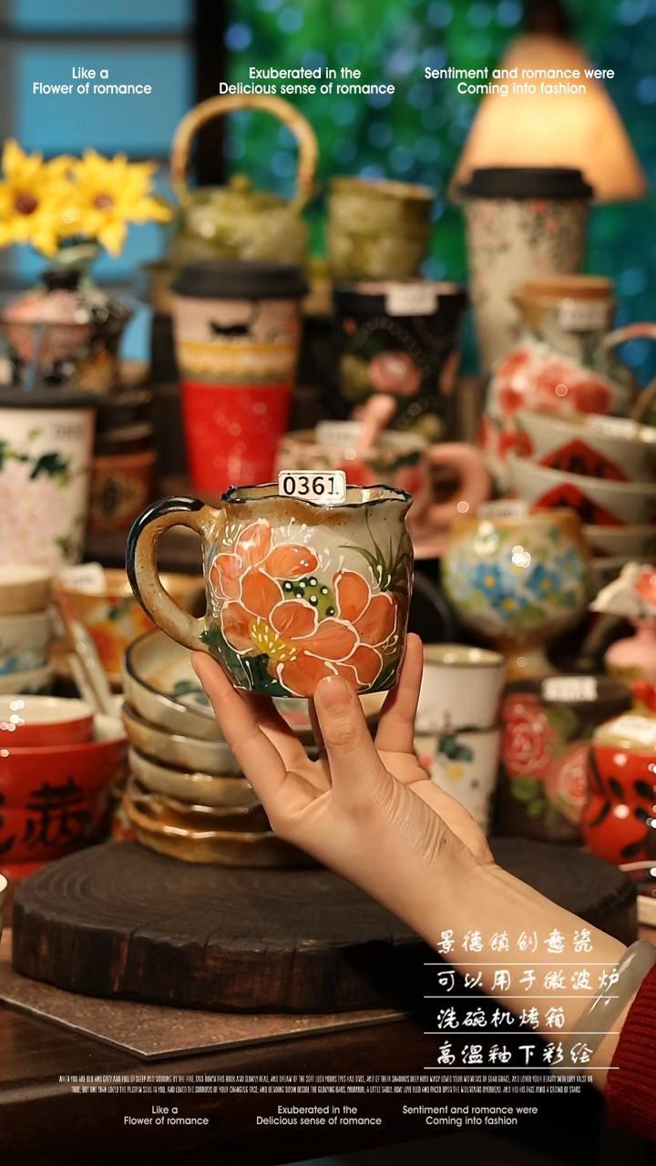 陶瓷景德镇高温釉下彩手工手绘款式@A0361@