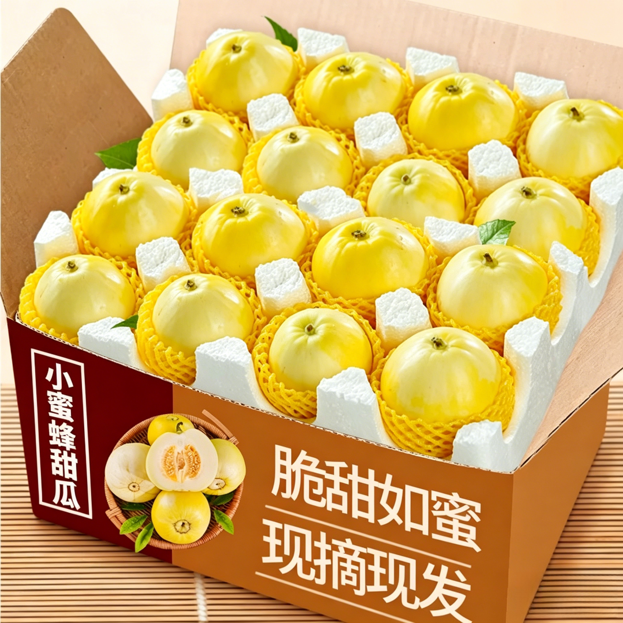 【超级甜】山东小蜜蜂甜瓜新鲜孕妇应季水果正宗星甜20小香瓜小蜜罐