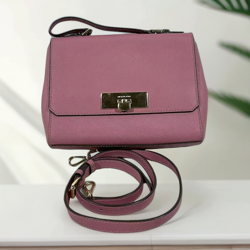 95新 MICHAEL KORS/迈克高仕 粉色全皮单肩包G24020296尺寸25X19