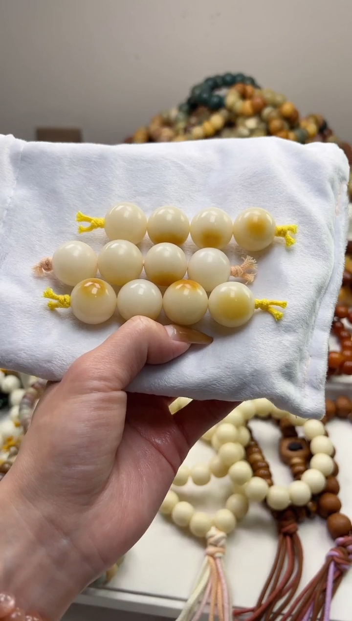 手串菩提根/象牙果沐f51干磨圆珠黄金瞳20mm棒棒糖瑕疵不补随机