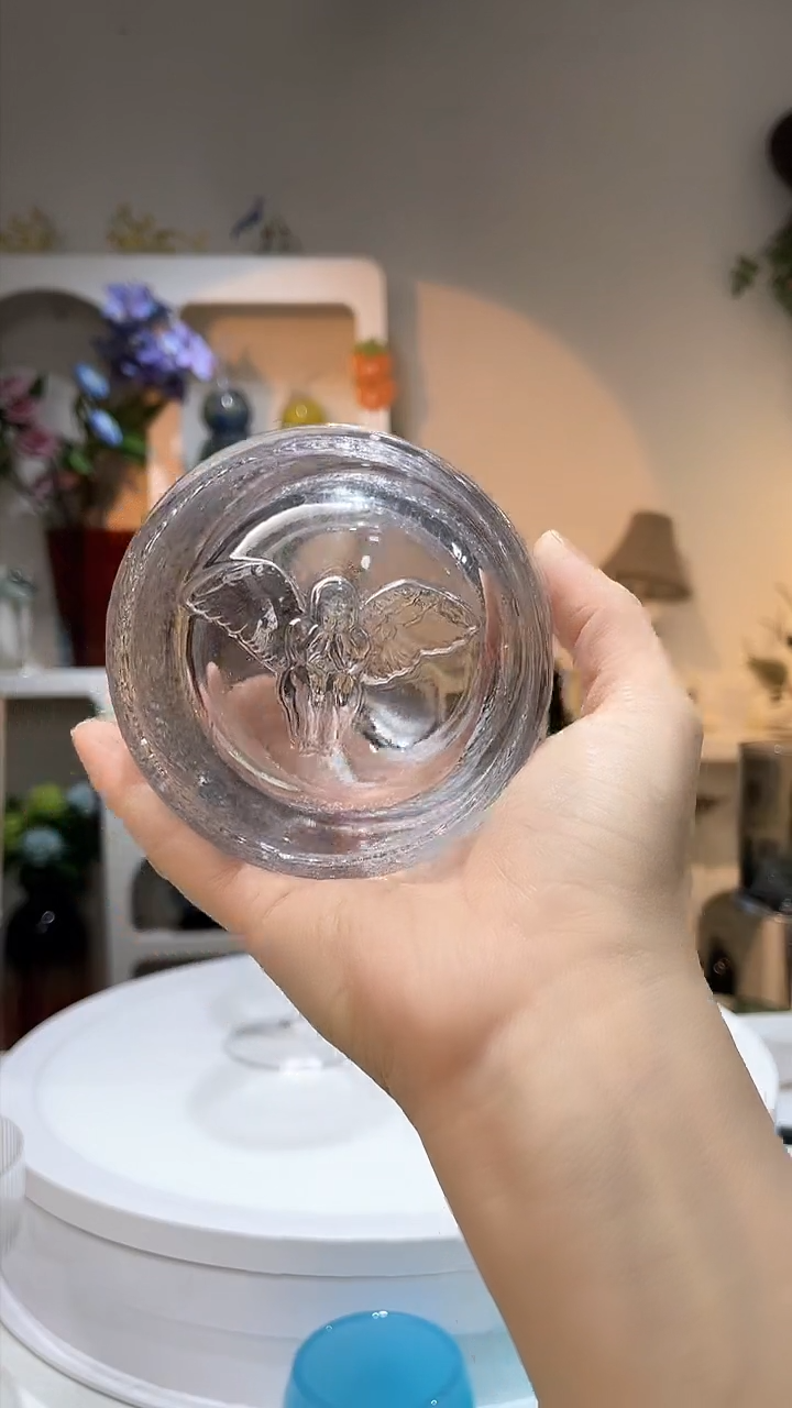 【闪购商品】水晶玻璃2只XQ艺术天使厚底杯