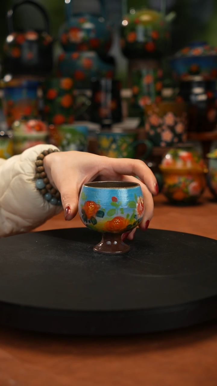 紫砂油画手绘釉下彩