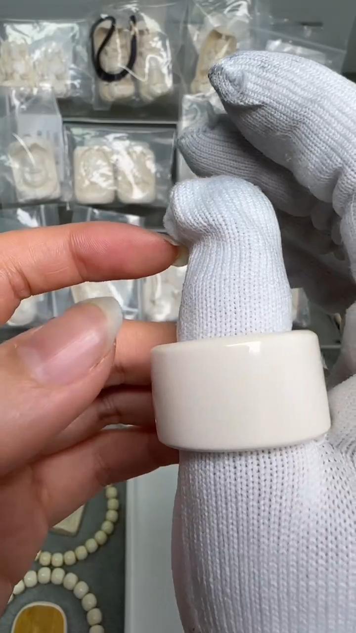 【闪购商品】猛犸象牙把件A437扳指内径21.8微瑕