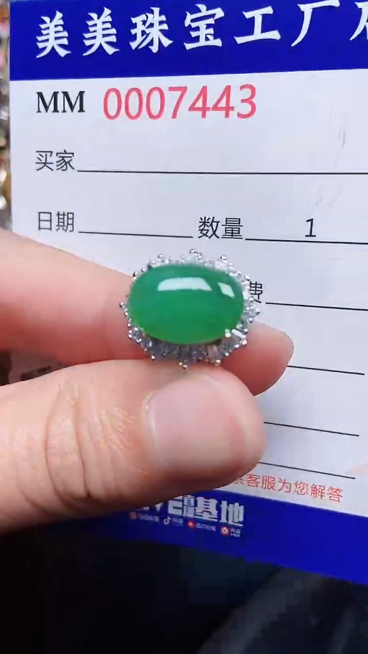 颈饰银S925镶嵌翡翠7443