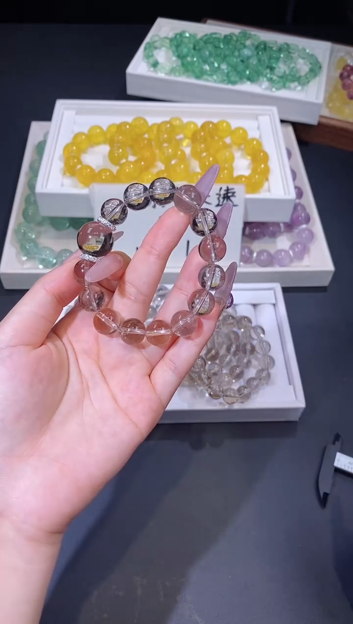 合金手链水晶125.13茶晶手串 多样性发其一