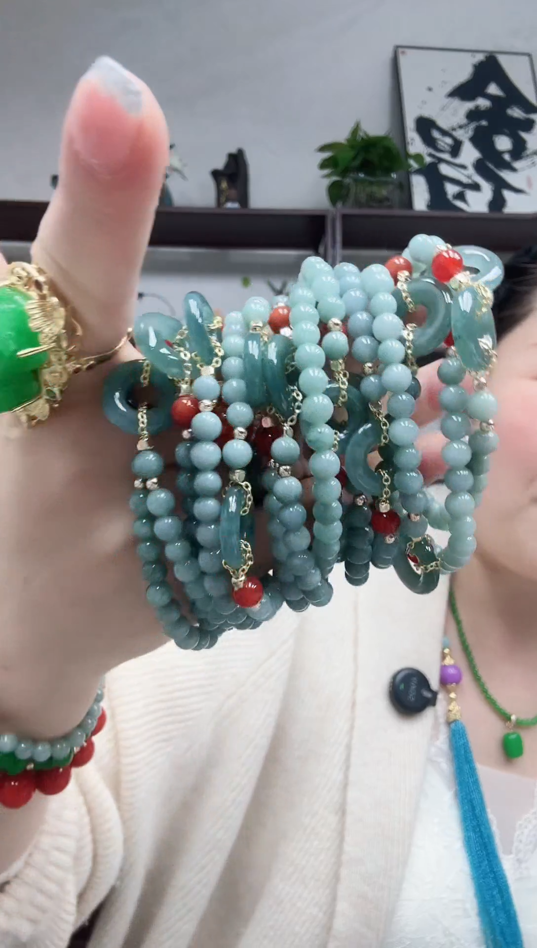 未镶嵌手链翡翠蓝水手串