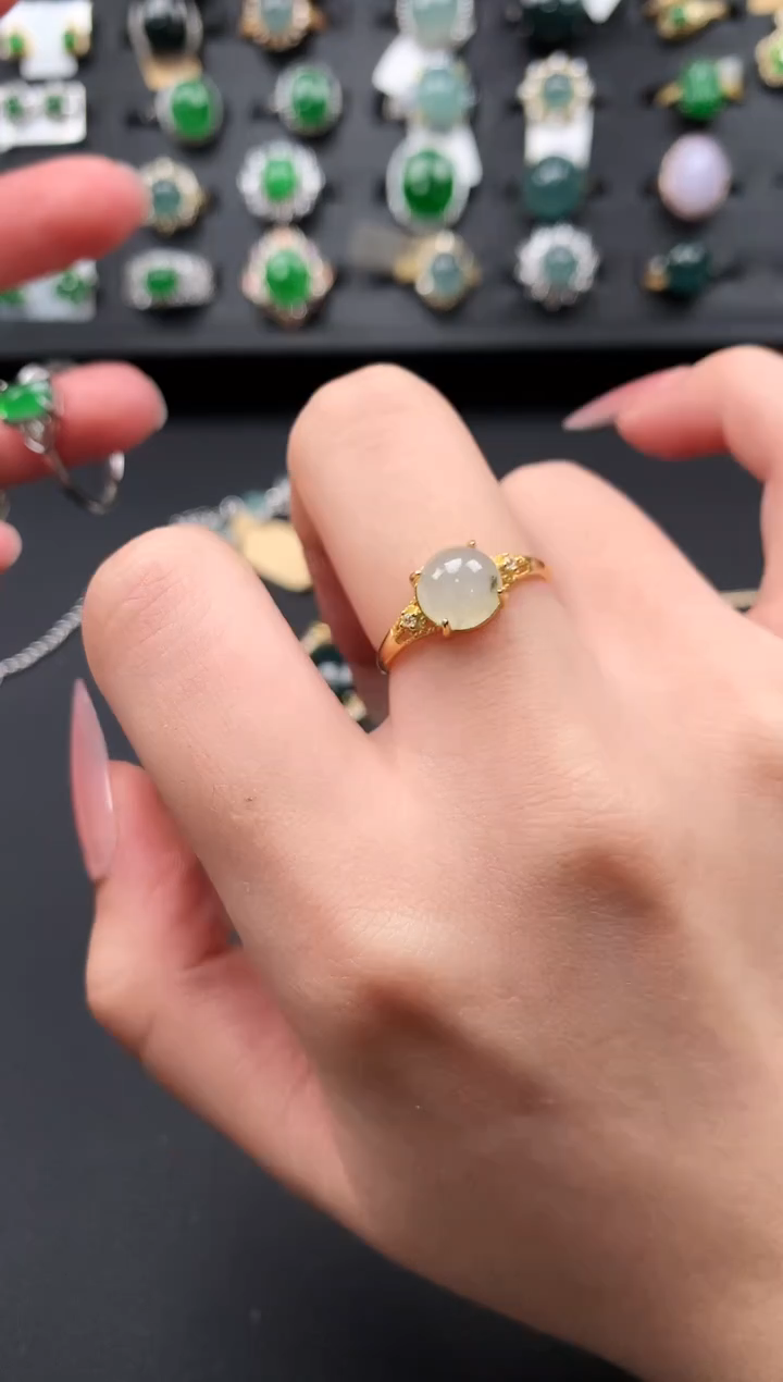 【闪购商品】翡翠戒指银S925镶嵌5141