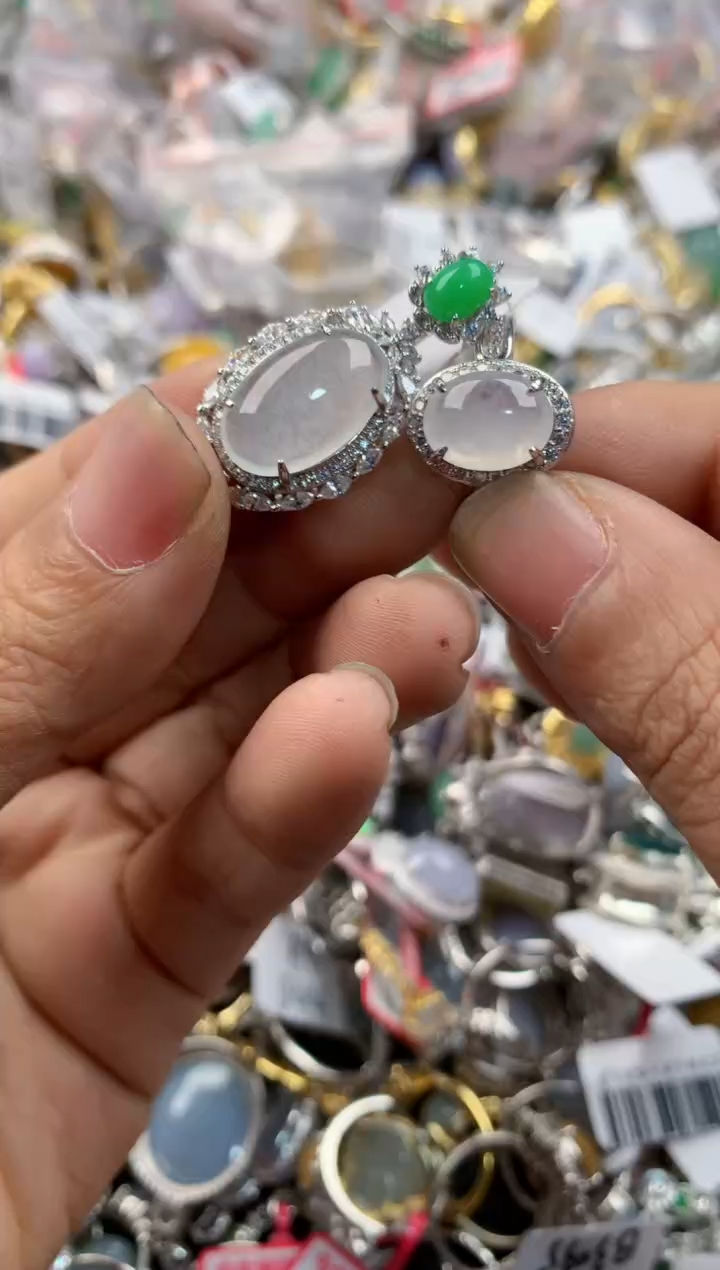 银S925镶嵌戒指翡翠888---6