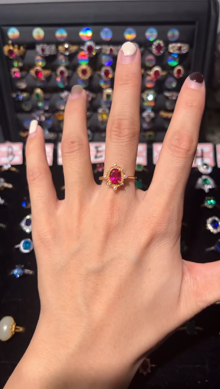 【闪购商品】红宝石戒指银S925镶嵌00000