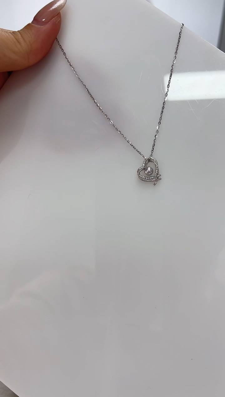 【闪购商品】海水珍珠DA银S925镶嵌c547 灰珠套链 4