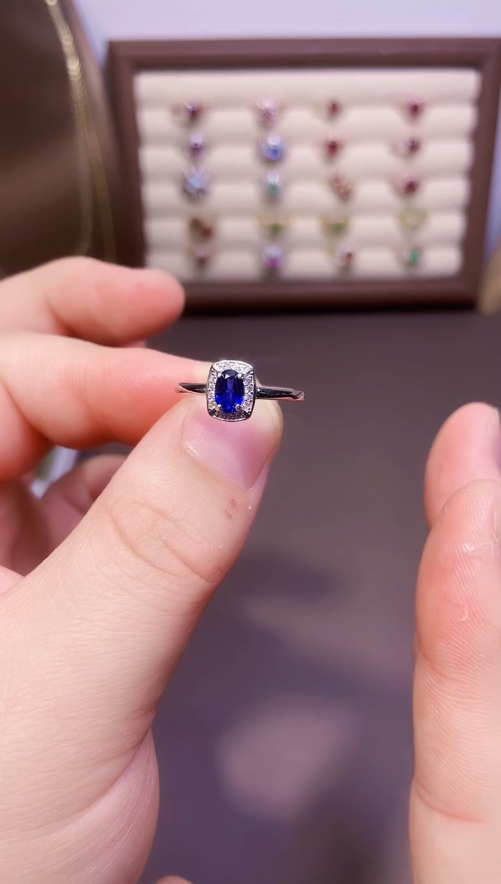 【闪购商品】蓝宝石戒指银S925镶嵌1