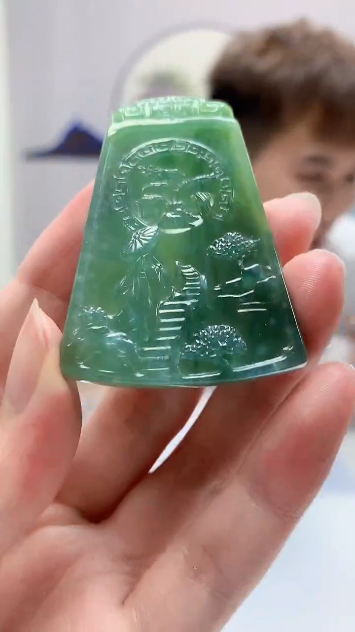 【闪购商品】定制翡翠未镶嵌4868zm-毛货挂件155