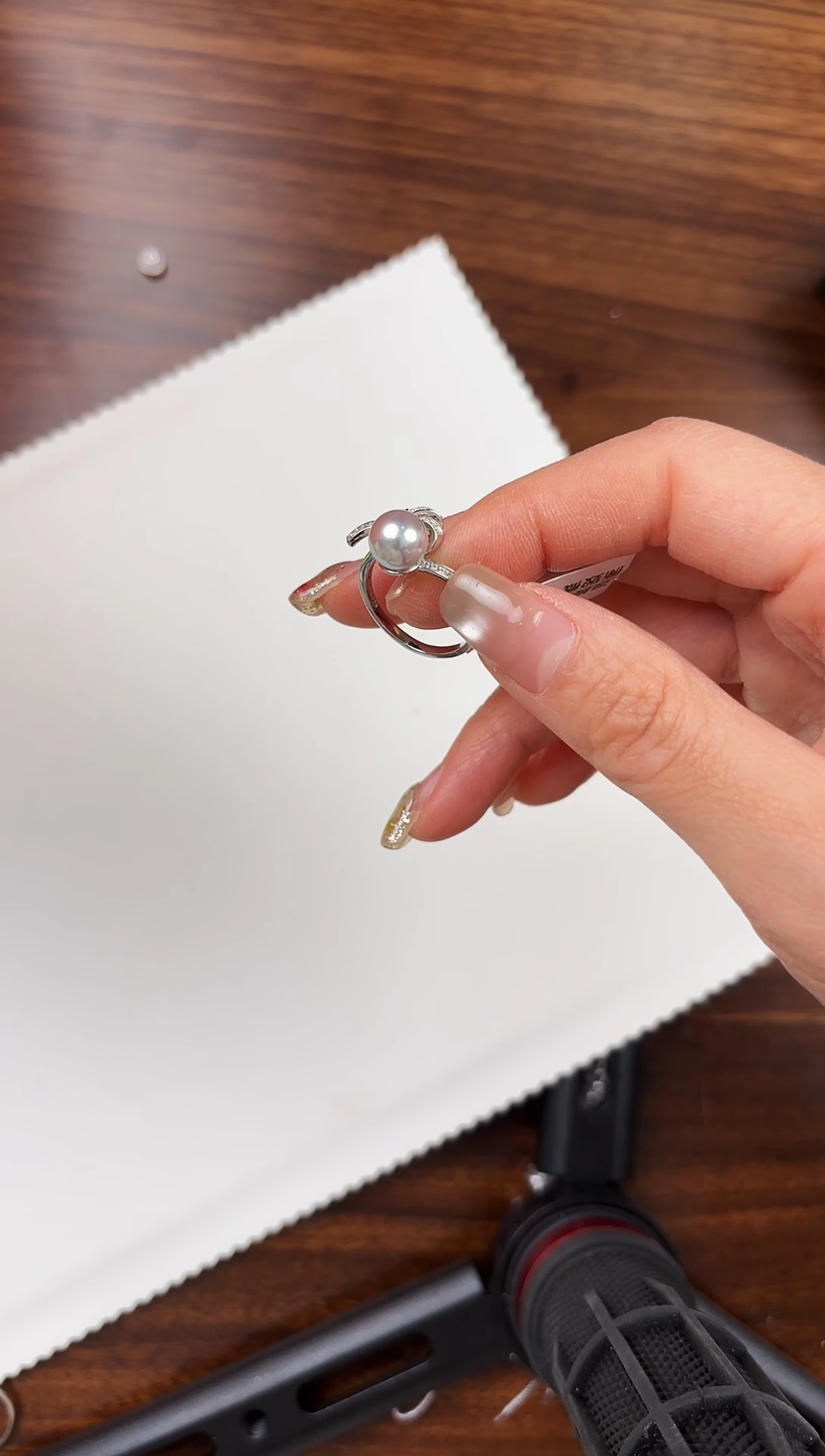 银S925镶嵌戒指海水珍珠银款海水akoya真多麻戒指