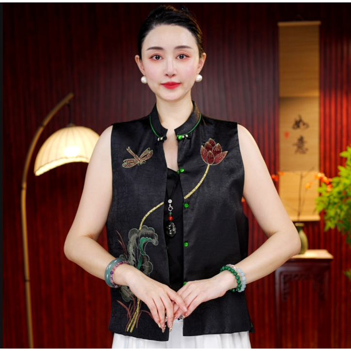 [墨荷] 柒柒高定双面穿新中式马甲--韵姐