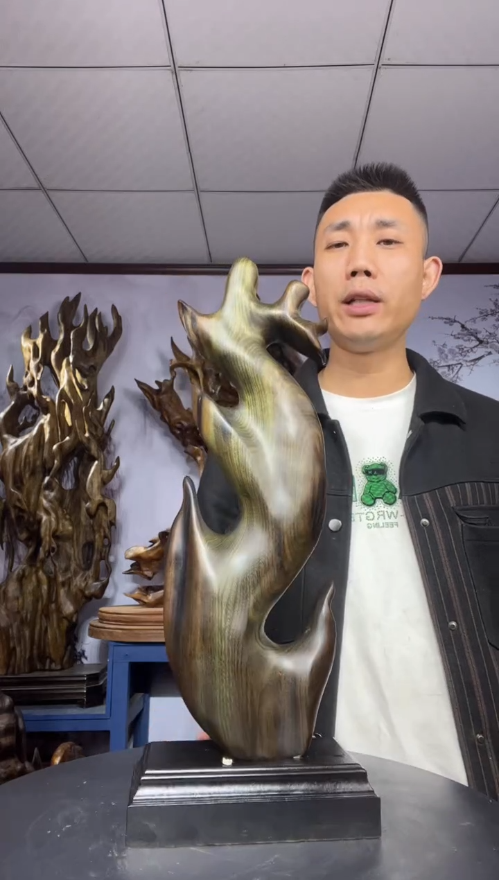 金丝楠木雕款天*金丝楠木工艺品摆件