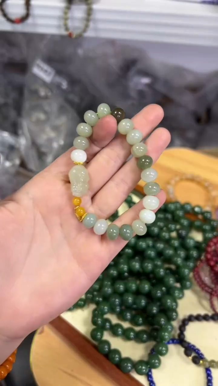 【闪购商品】和田玉手链未镶嵌和田玉多宝貔貅款手链[0599]