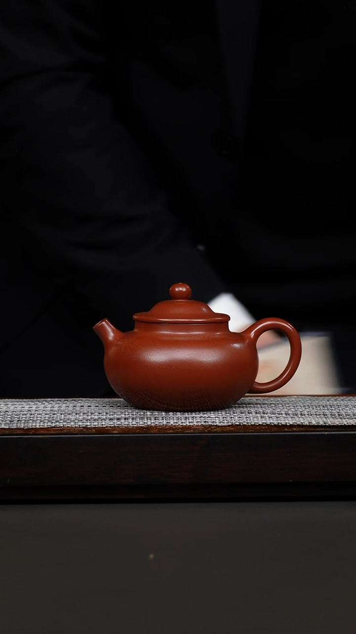 茶壶紫砂红皮龙柿子容天