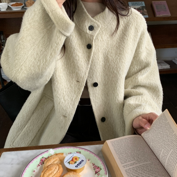 【岚岚专属】双面呢苏力绒中长款秋冬毛呢外套气质百搭