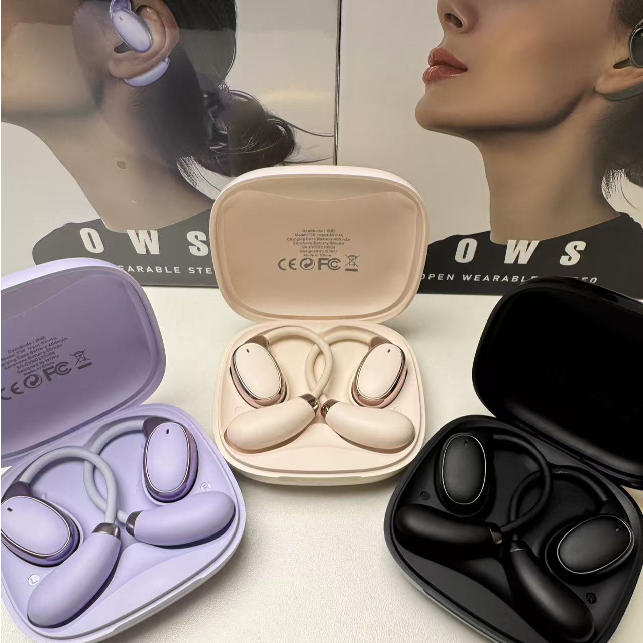 wiwu乐动t30OWS无线蓝牙耳机不入耳开放式挂耳式运动