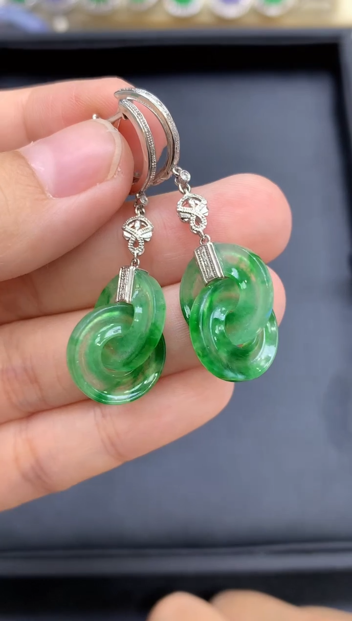 18K金镶嵌翡翠耳饰686-中国好珍宝