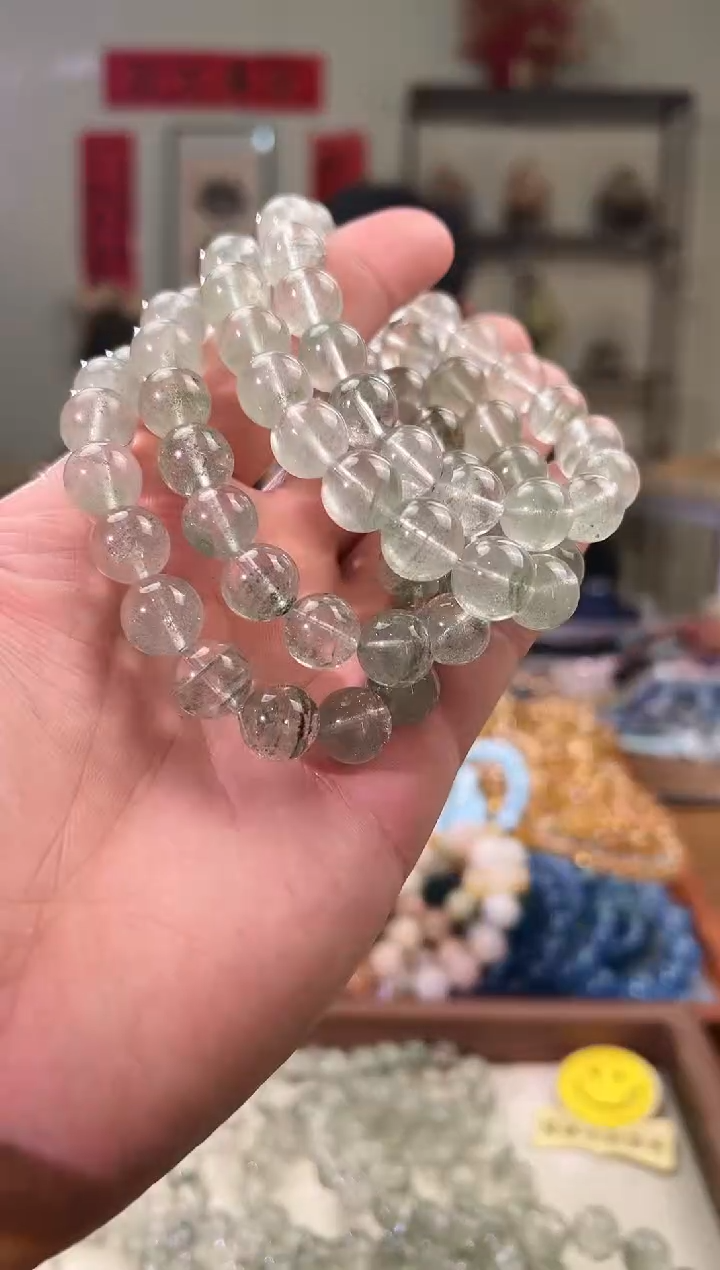【闪购商品】水晶手串未镶嵌11+mm巴西绿幽灵（多样性发其一）