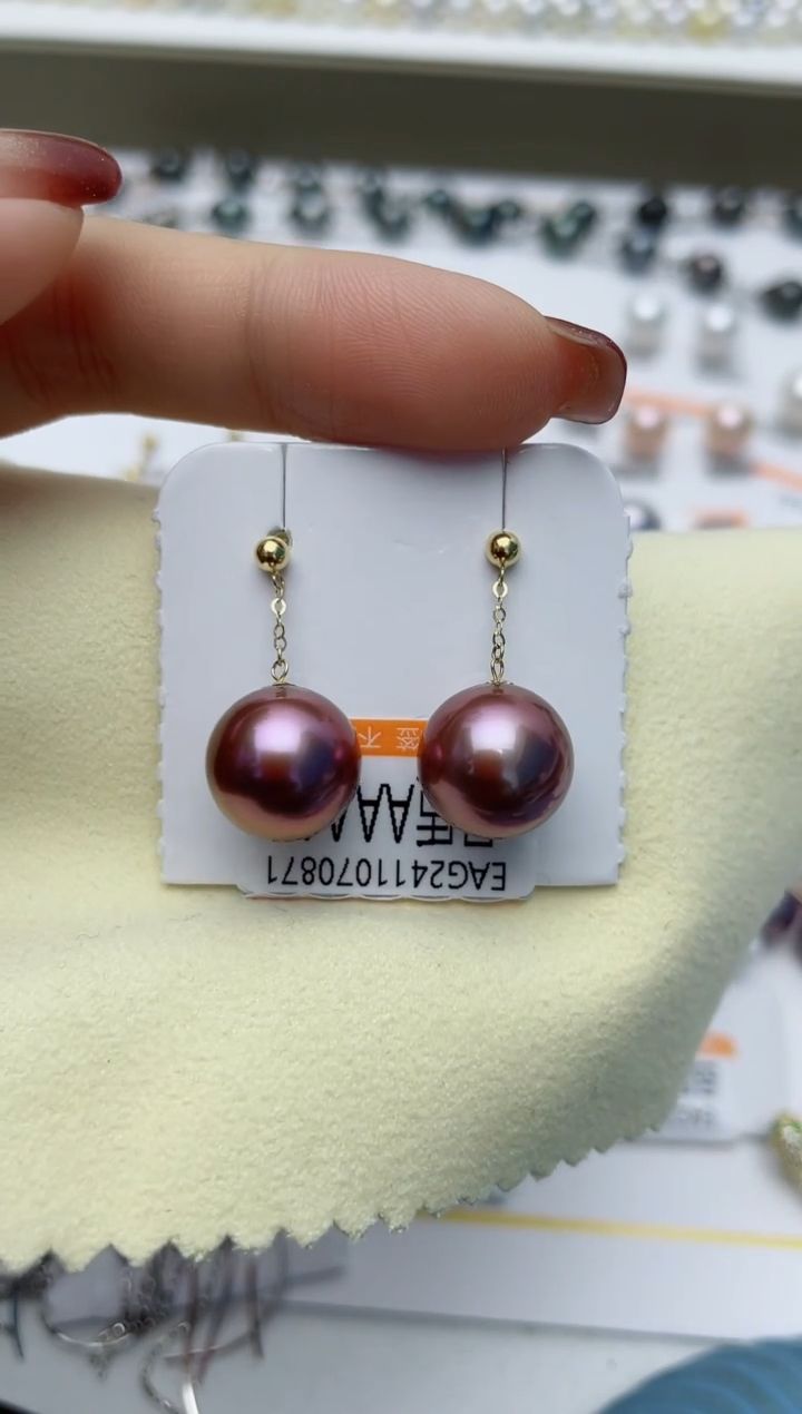 【闪购商品】淡水珍珠耳饰18K金镶嵌W81