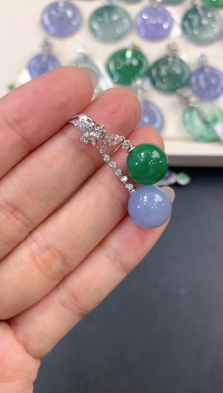 翡翠18K金镶嵌吊坠(不含链)a107 多样性一件发货