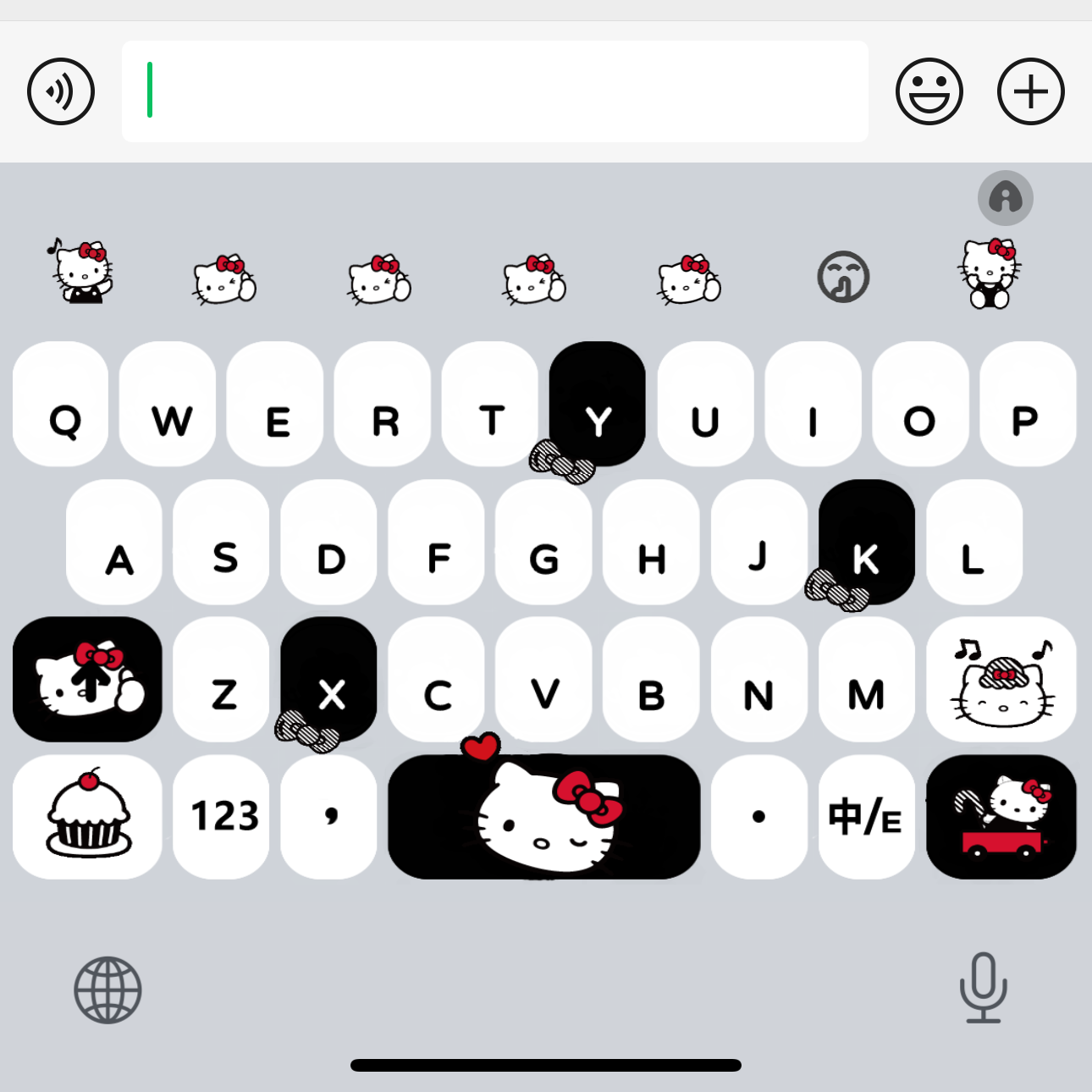 【黑色kitty】ios苹果安卓百度输入法可爱打字键盘皮肤美化白肚皮
