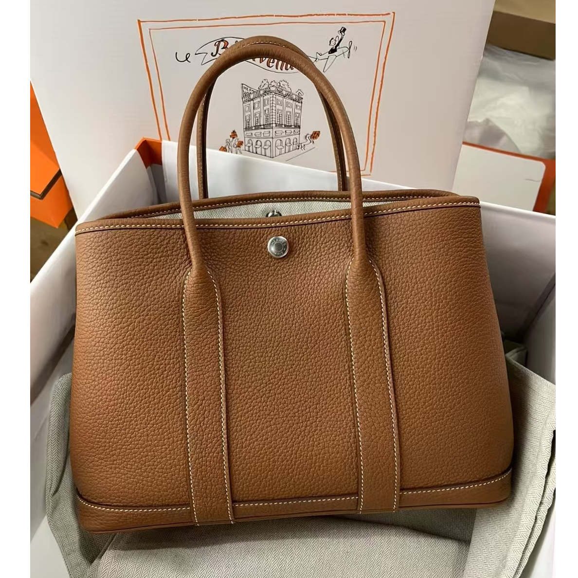 99新 Hermes/爱马仕 【杨贵妃专属】经典金棕36花园包托特包
