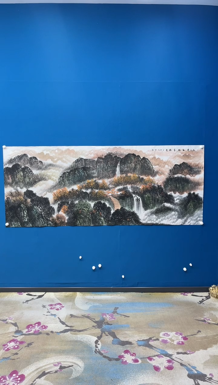 【闪购商品】国画张-金色华章原作山水/无框/W带画册