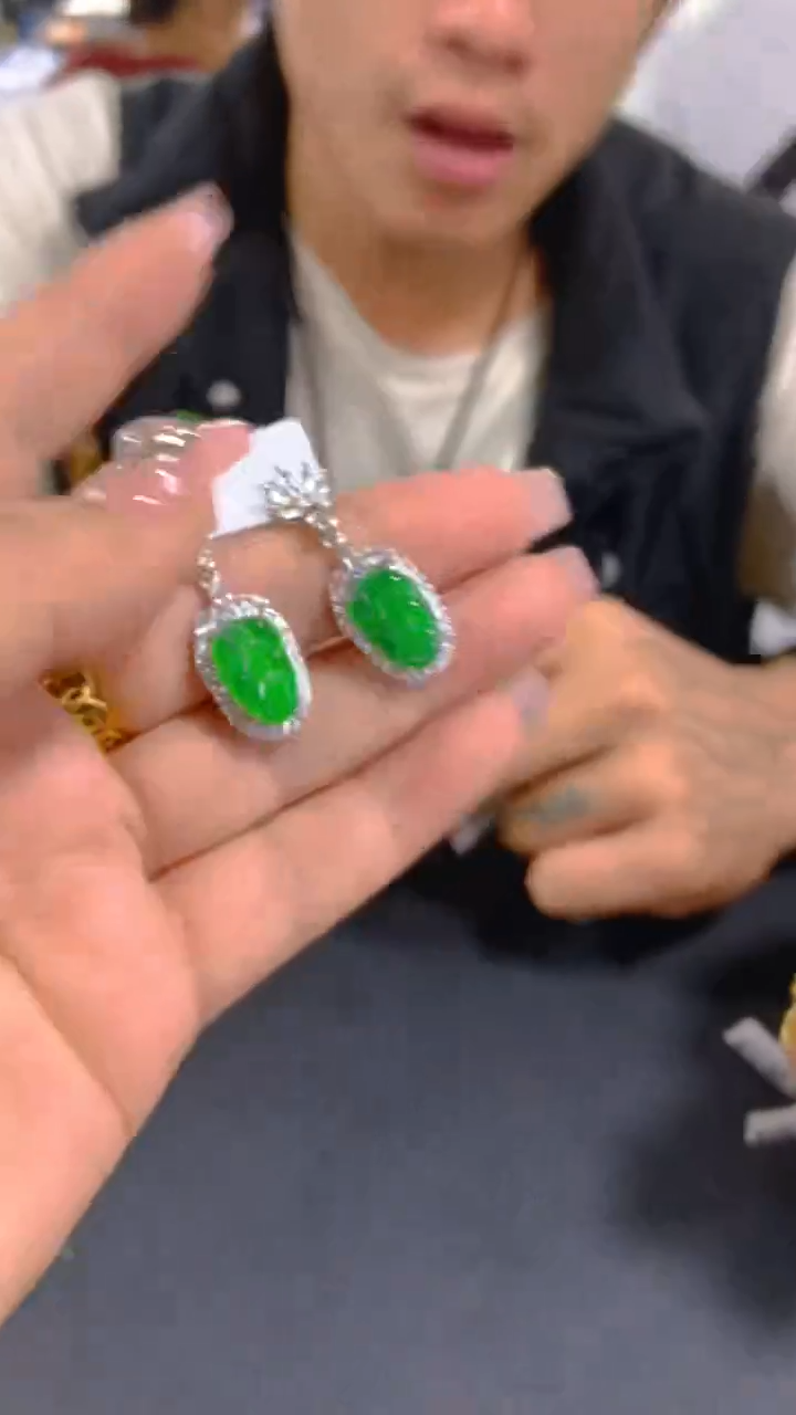 【闪购商品】翡翠耳饰未镶嵌1034708218多样性发其一