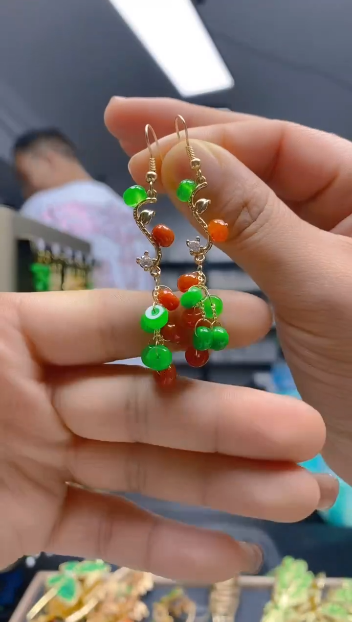 【闪购商品】翡翠耳饰合金362翡翠耳钩