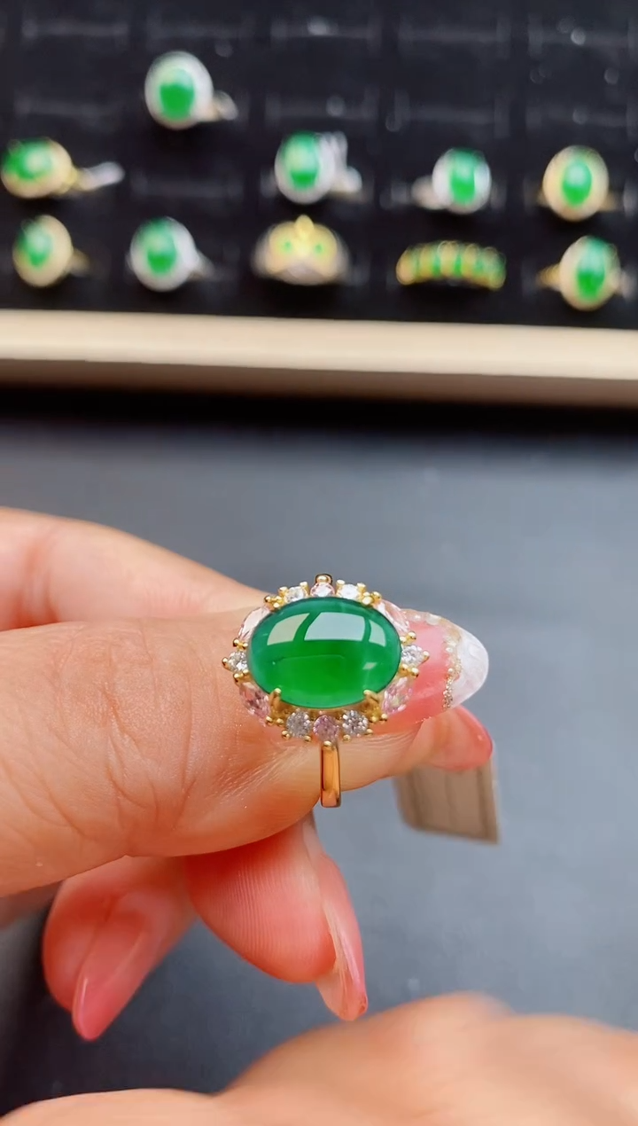 【闪购商品】翡翠戒指银S925镶嵌508050