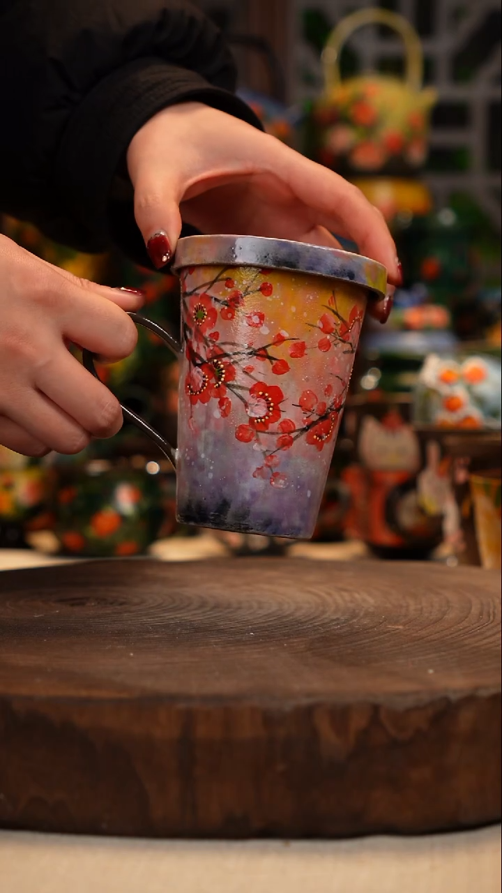 紫砂 油画手绘釉下彩