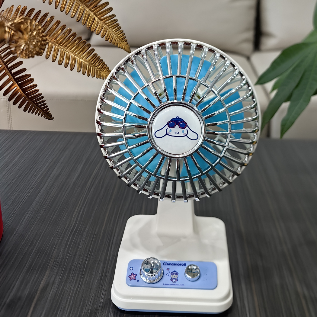 名创优品大耳狗复古系列1200mAh桌面台式充电风扇动漫周边挂件