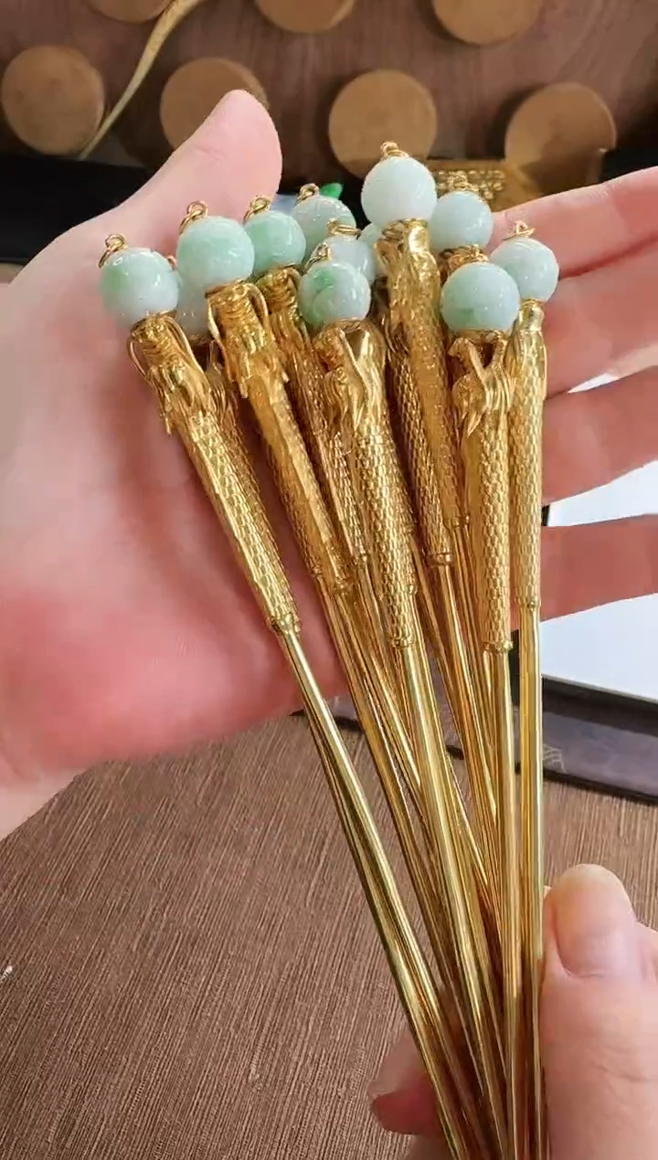 翡翠银S925镶嵌吊坠(不含链)发簪 多样性发货 发一个