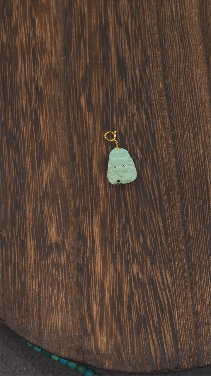 【闪购商品】绿松石挂饰18K金镶嵌1