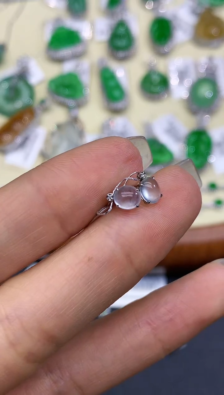 【闪购商品】翡翠耳饰18K金镶嵌2554   