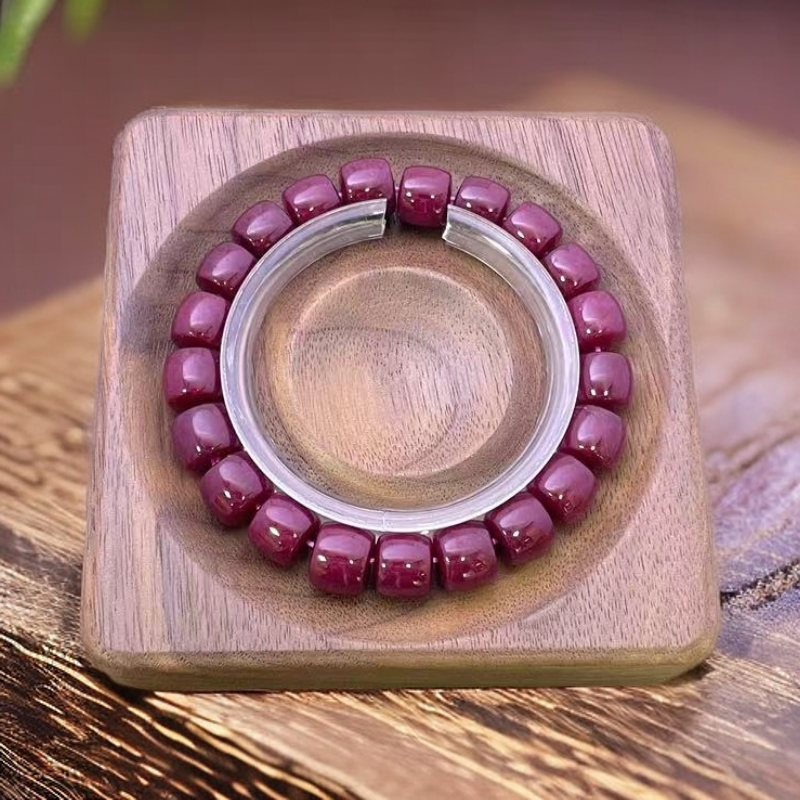 【恩上珠宝】天然玉石 054  玖红直切10mm