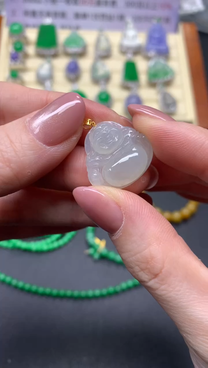 翡翠18K金镶嵌吊坠(不含链)吊坠|200+30