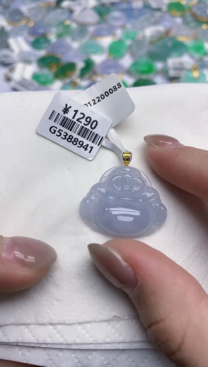 【闪购商品】翡翠颈饰18K金镶嵌天然翡翠A货