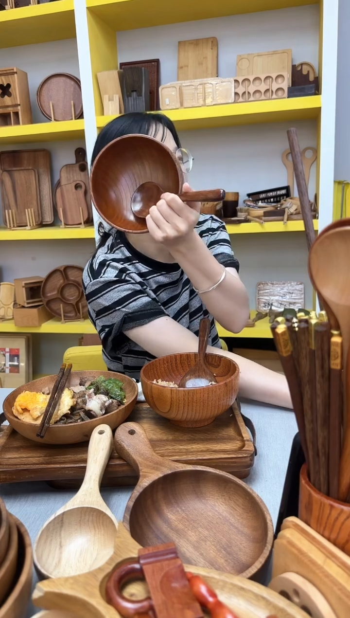 酸枣木碗15*1大号勺子*1