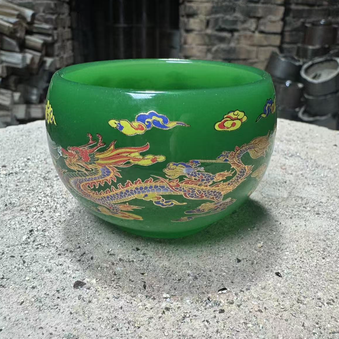 茶杯茶器 帝王绿龙凤 罗汉杯