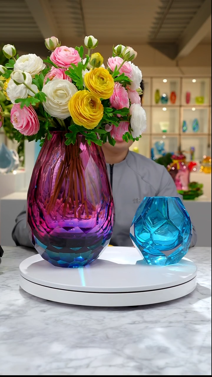 手工艺品琉璃【孤品折扣】金红蓝+香薰瓶