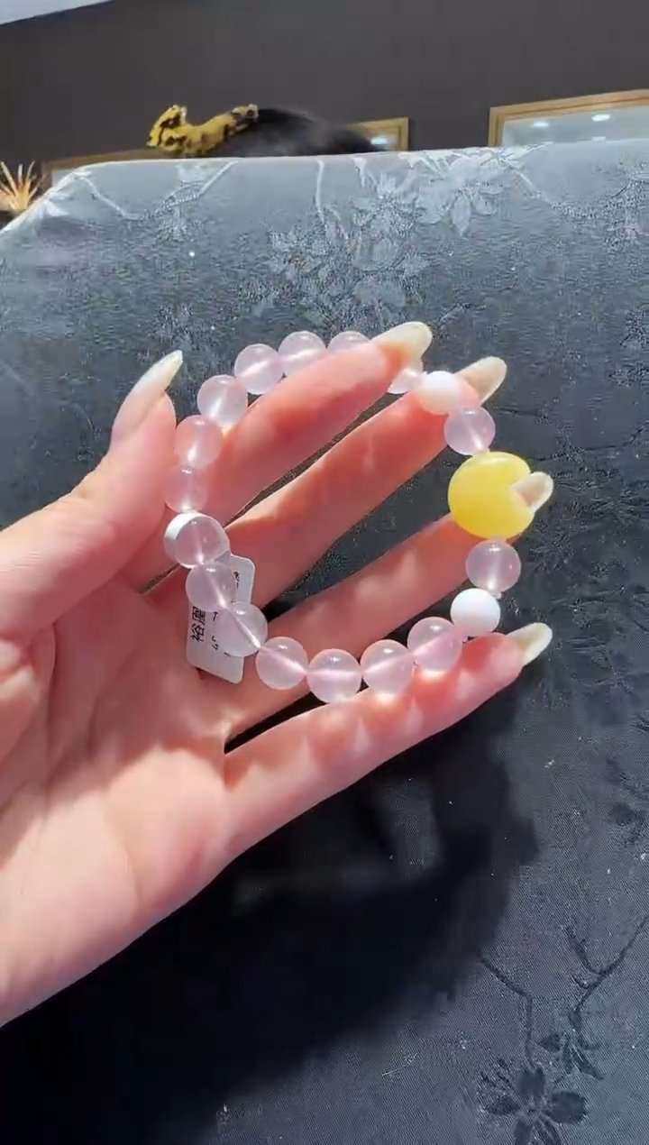 【闪购商品】水晶手串未镶嵌粉水晶手串设计款