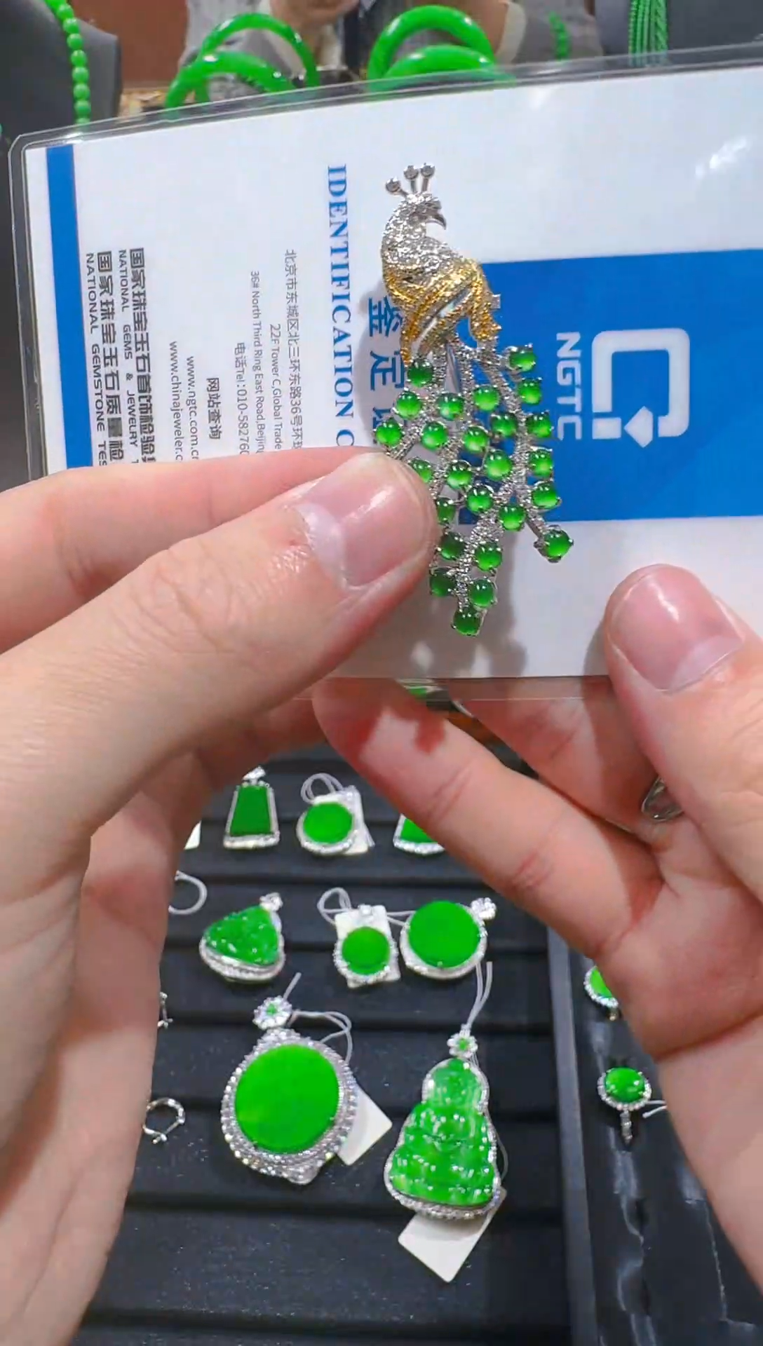 【闪购商品】翡翠胸饰银S925镶嵌天然A货翡翠