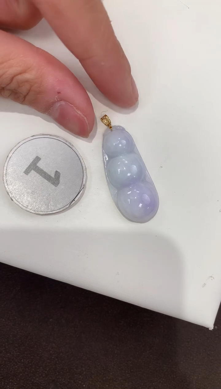 颈饰18K金镶嵌翡翠天然缅甸A货翡翠